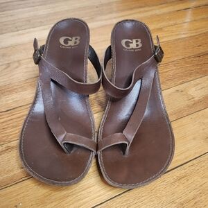 Gianni Bini Brown Leather Sandals